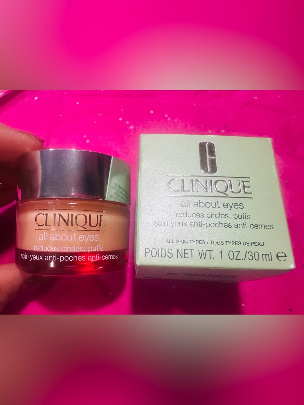 Clinique All About Eyes Eye Cream - Peach Jar with Silver Lid